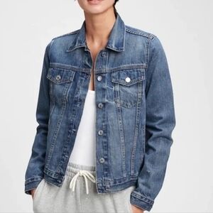 Gap 1969 Icon Denim Jacket Womens Medium Saddle Blue Vintage Wash Trucker Jean